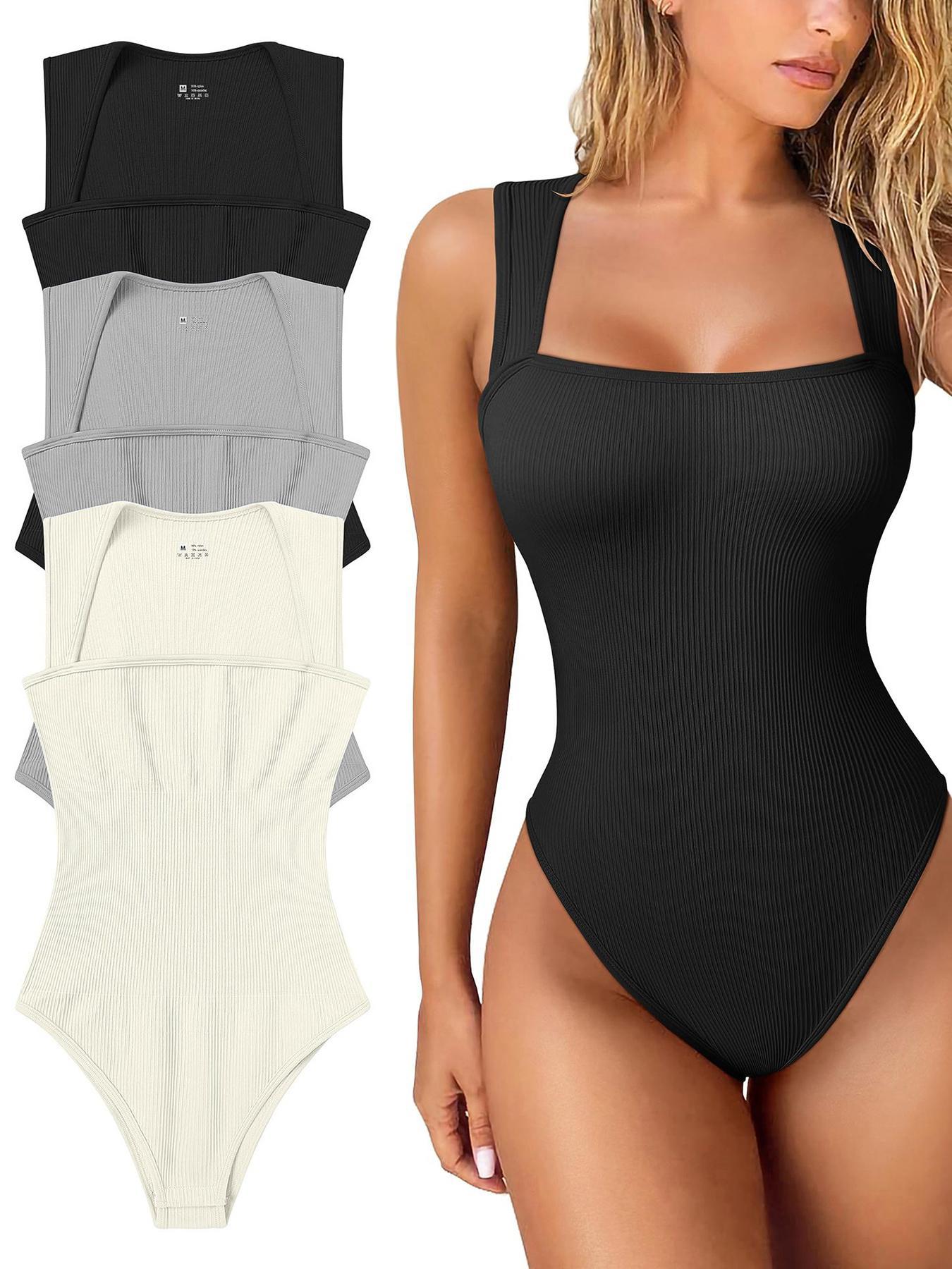 Thread Square Neck Jumpsuit Sleeveless Slim Fit