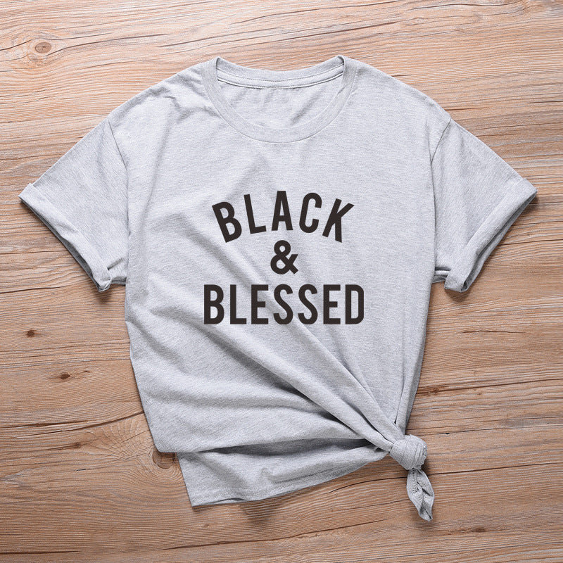 New Black Blessing Short-sleeved Top T-shirt