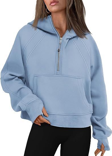 Zipper Hoodies Sweatshirts With Pocket Loose Sport