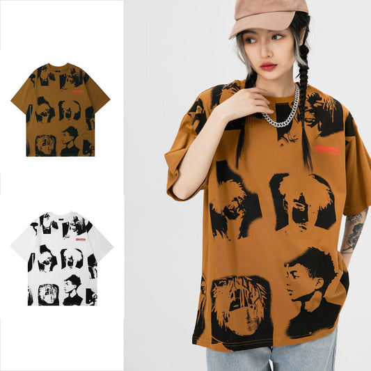 Character Pattern Short-sleeved T-shirt