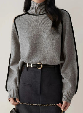 Autumn And Winter Half Turtleneck Three-dimensional Sweater