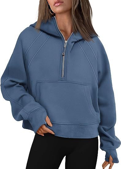 Zipper Hoodies Sweatshirts With Pocket Loose Sport