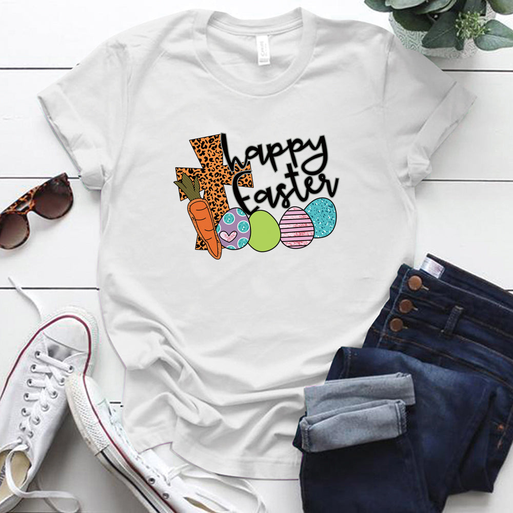 Pumpkin Print T-Shirt Carrot Short Sleeve