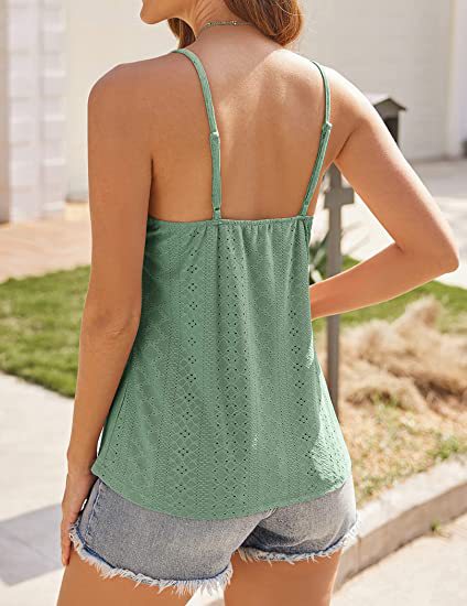 Solid Color Hollow Lace Strappy T-shirt