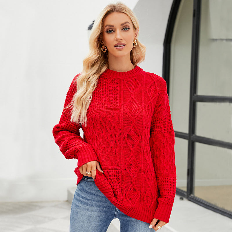 Casual Round-neck Pullover Sweater Fall Winter