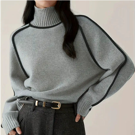 Autumn And Winter Half Turtleneck Three-dimensional Sweater