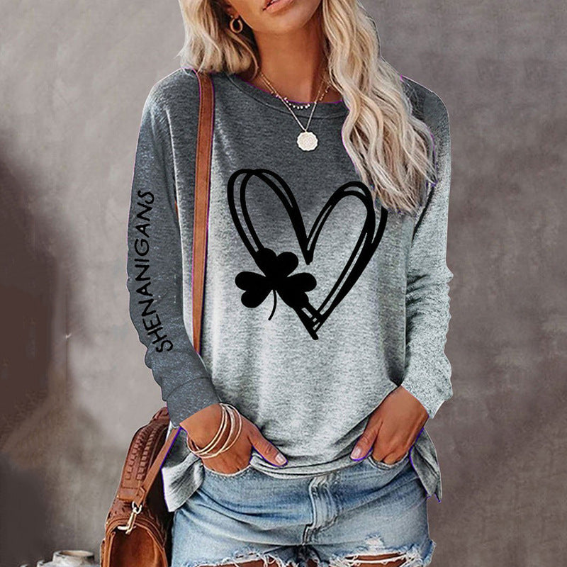 Fashion D Digital Printing Loose Casual Pullover