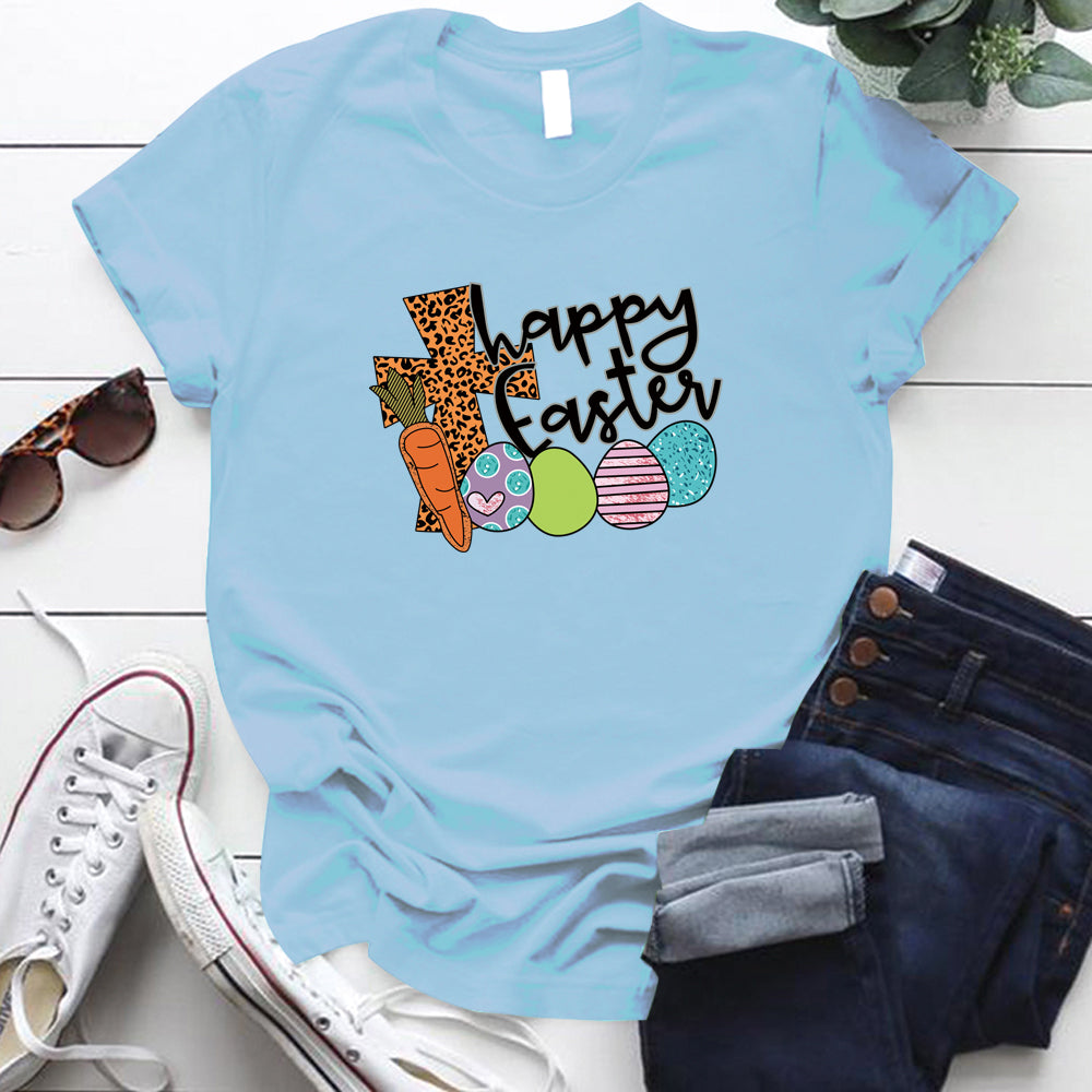 Pumpkin Print T-Shirt Carrot Short Sleeve