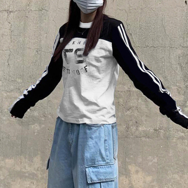 American Street Digital Printing Contrast Color Striped