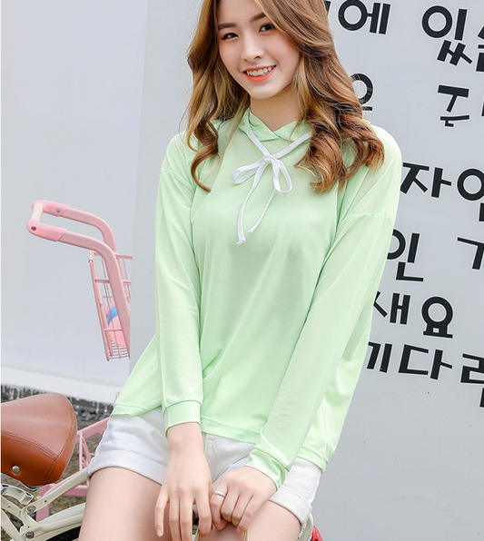 Ultra-thin Short Thin All-match Shirt Long-sleeved Ice Silk Clothing