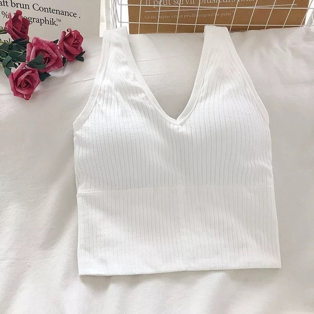 Women New Sexy Push UP Bra Woven Wrapped Top Underwear V-Tie Bra Pad Wireless Bra Top