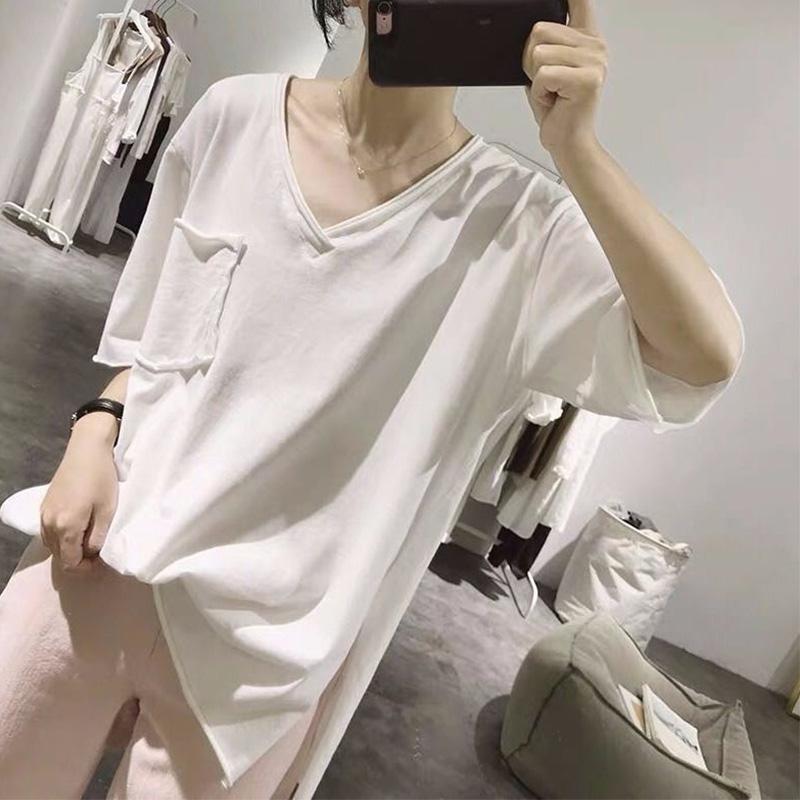 New Arrival Summer Korea Fashion Women V-neck Short Sleeve