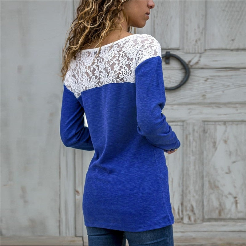 Women Round Neck Ladies Fashion Casual Long Sleeve Tops