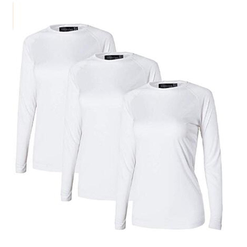 Jeansian 3 Pack Womens UPF50 + UV Outdoor Sport Tee Shirt T-Shirt Tshirt Long Sleeve Sun Protection SWT246 PackF