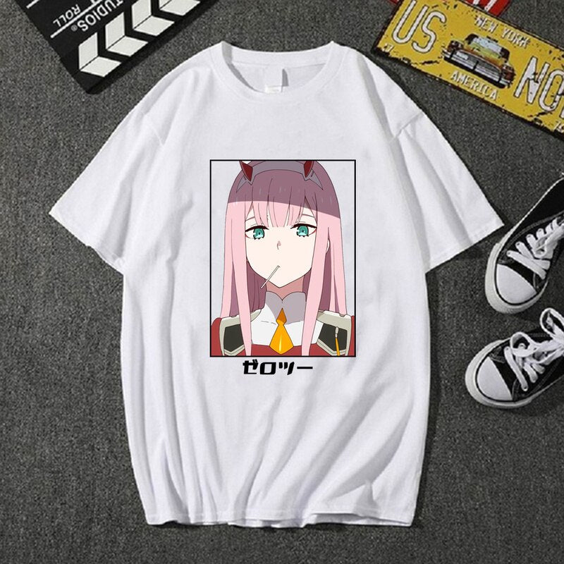 Darling in the Franxx Anime Harajuku Zero TWO Girl Printed T Shirt women Tops Summer Short-sleeve Tee Chic Female T-shirt