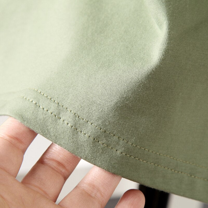 WYWM Summer Women Basic Loose T Shirt Solid Color Oversized Cotton Harajuku Short Sleeve Knitted Tees Korean Casual Female Tops