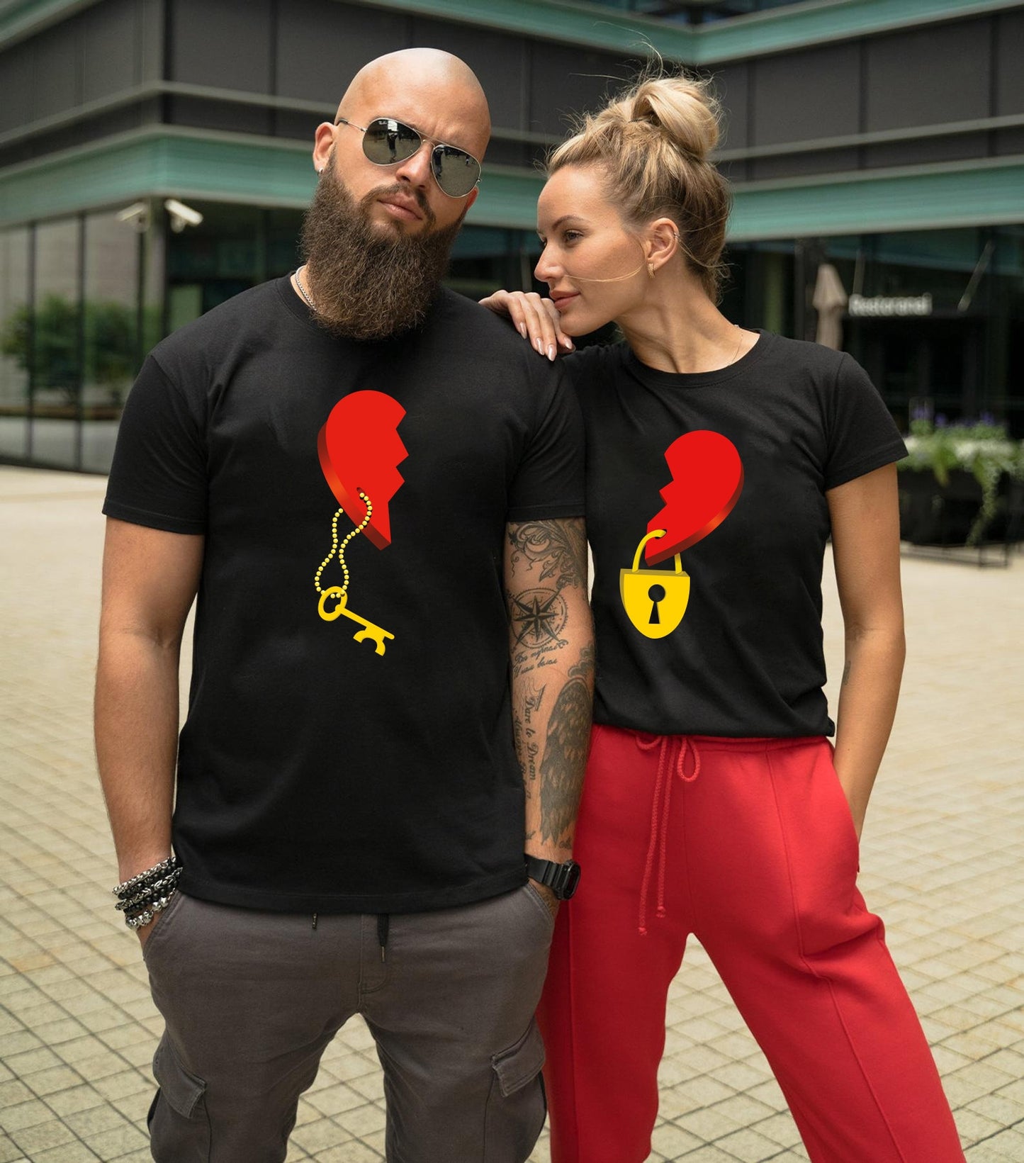 King Queen Couples T Shirt Splicing Heart Printed Women Men TShirt Clothes Summer T-shirt Casual O-neck Tops Lovers Tee Shirt