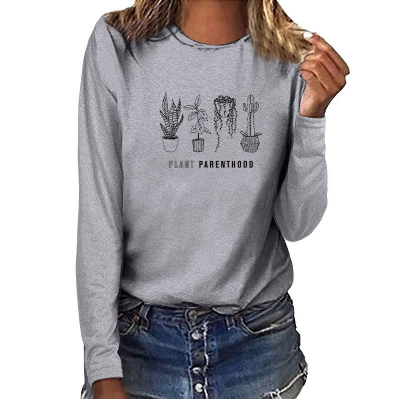 Plant Parenthood Potted Plants Print Long Sleeve T-shirts