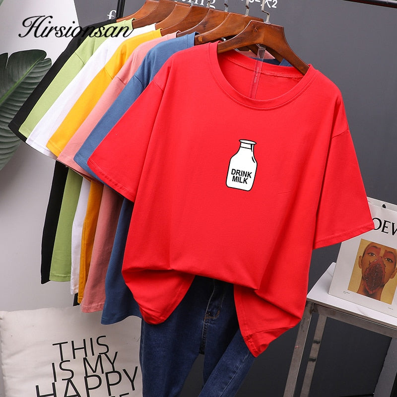 Hirsionsan 7 color Printed T Shirt Women