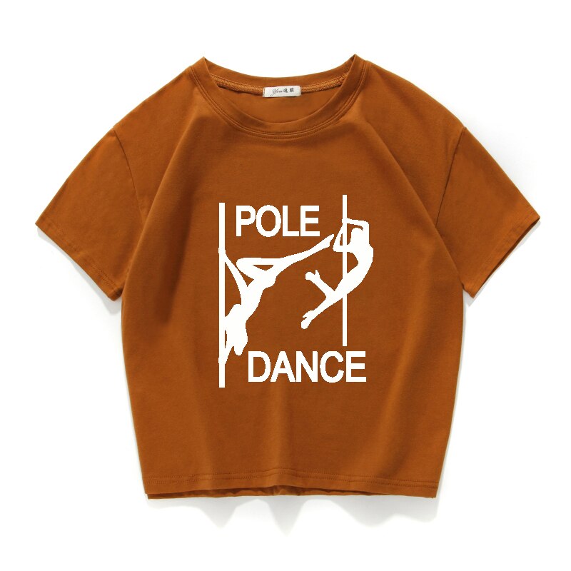 pole dance graphic funny casual women crop top 100% cotton short T Shirt Women Camisetas Verano Mujer women clothes harajuku