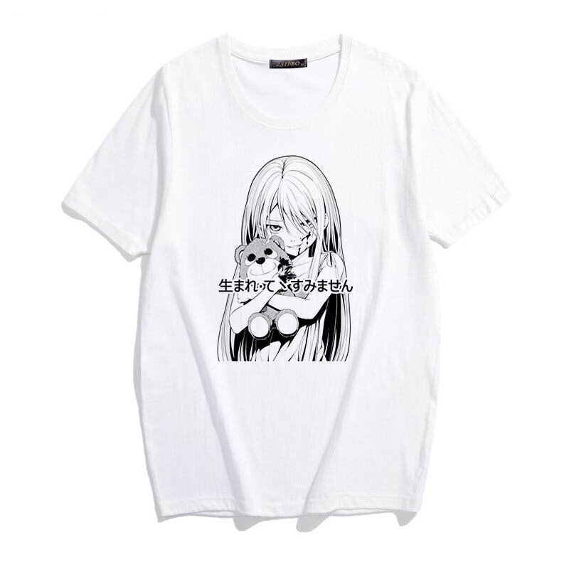 Anime T-Shirts Loose Harajuku Letter Print New Summer