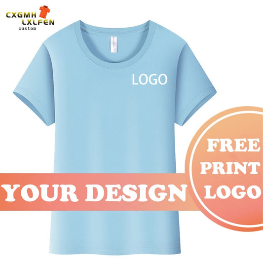 Summer women T-shirt 16 colors high-end custom ladies round neck T-shirt 100% cotton free design LOGO