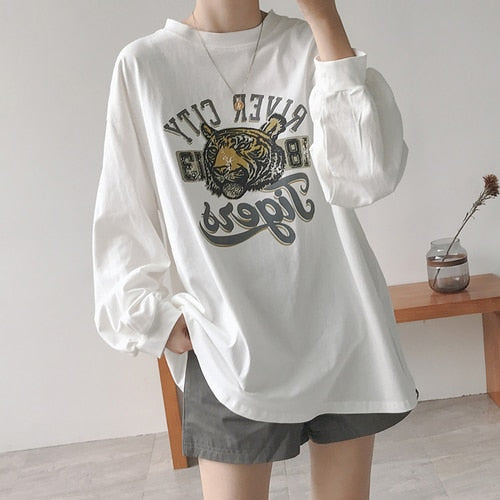 long Sleeve Funny cartoon women's T-Shirts autumn Women