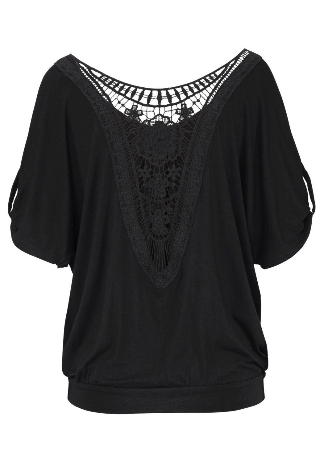 Fashion T Shirt Women Plus Size XXXXL 5XL Summer Casual 0-Neck Top Tee Harajuku Mujer Black Vintage Female Clothing Lace T-Shirt