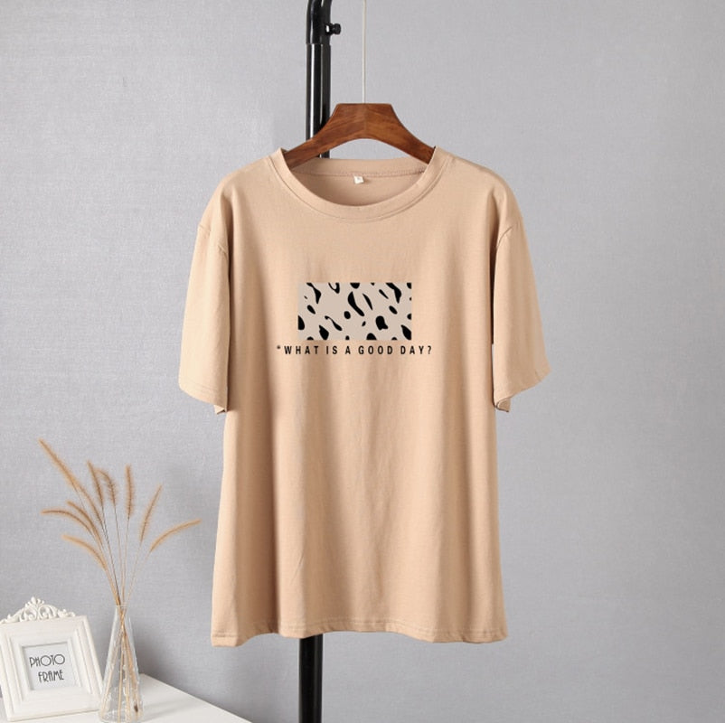 Hirsionsan Leopard Print T shirts Women 2019 Spring Summer Hot Tees Casual O-Neck Short Sleeve Harajuku Cool T-shirt Female Tops