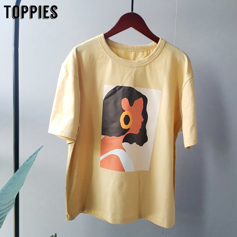 Summer character t-shirts fashion girls tops short sleeve