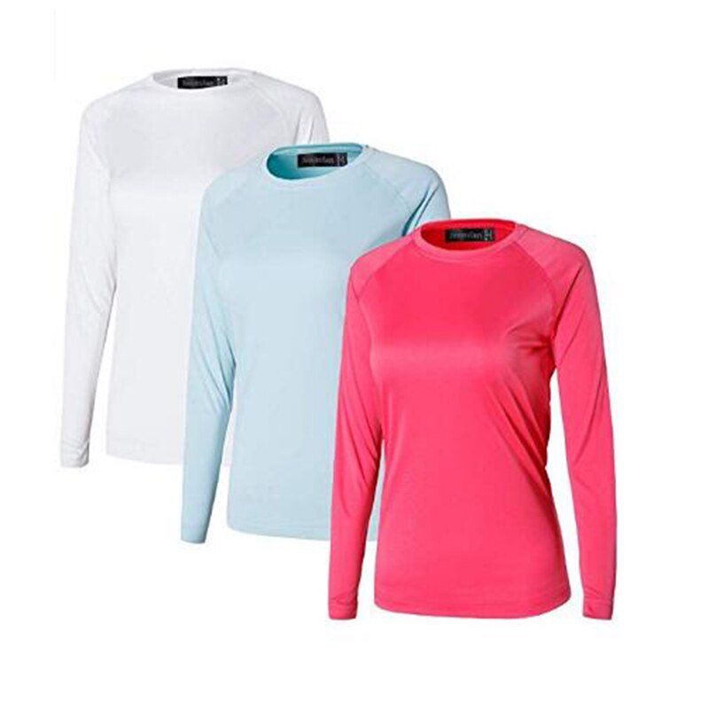 Jeansian 3 Pack Womens UPF50 + UV Outdoor Sport Tee Shirt T-Shirt Tshirt Long Sleeve Sun Protection SWT246 PackF