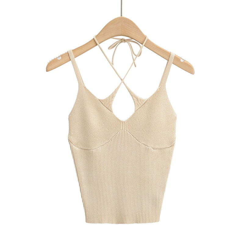 Women Sexy Knit Crop Top Camis Top