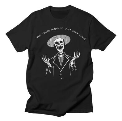 No Flesh No Brain but Still in Pain Skull Funny Quotes Printed