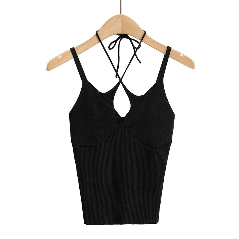 Women Sexy Knit Crop Top Camis Top