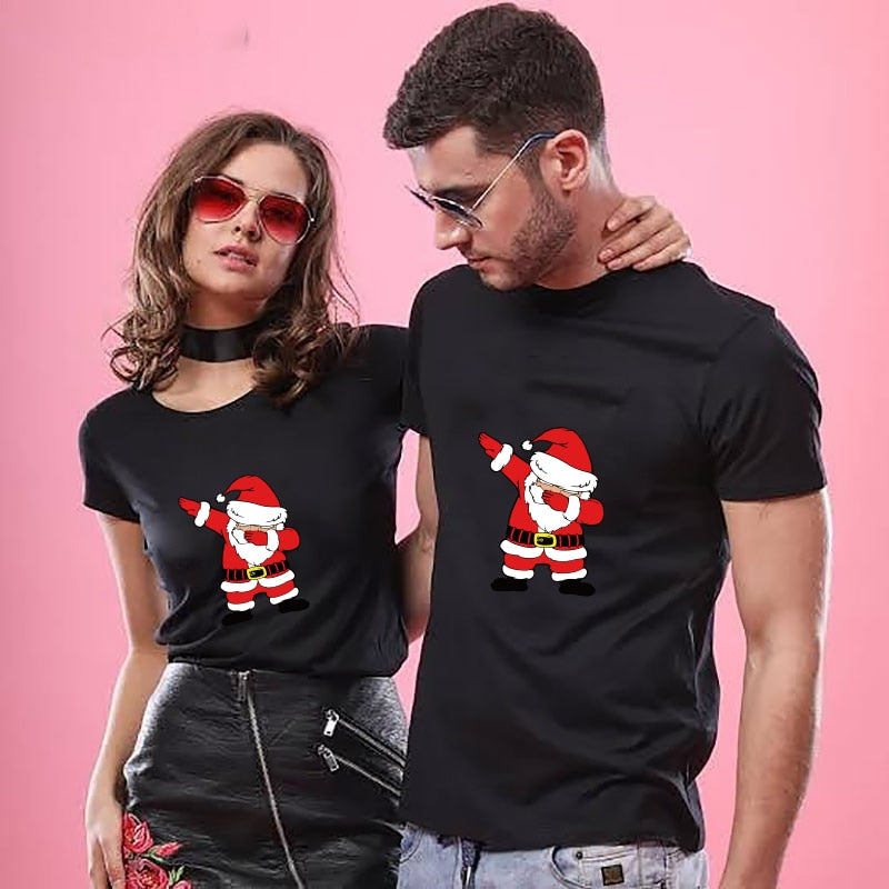 Couple T-shirt Summer Couple LOVE Printed Clothes Couple Tshirt Christmas Casual Cotton Short Sleeve Tees Brand Loose Couple Top