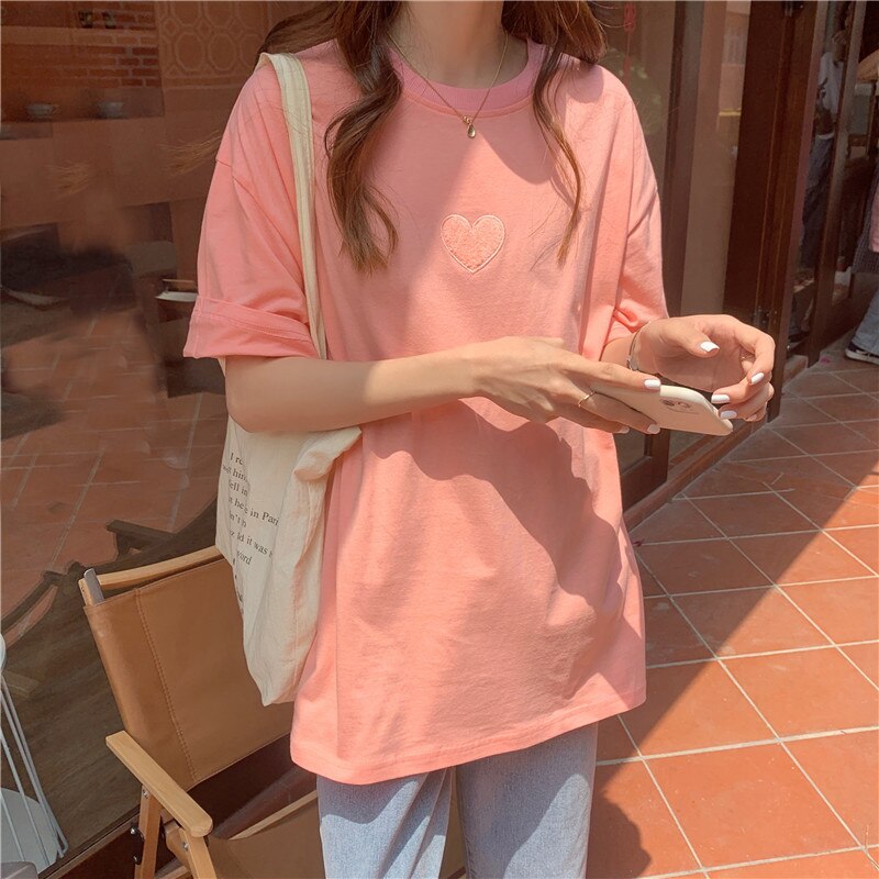 New Women T-shirts Cotton Casual Tee Tops Summer Short Sleeve