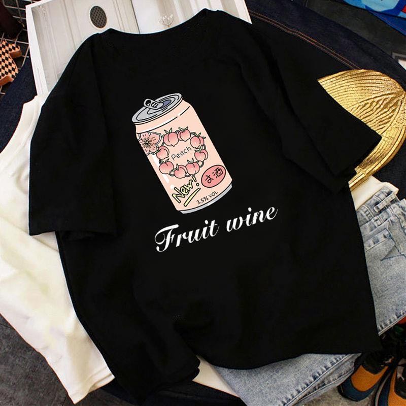 Grapefruit Print T Shirt Women Summer 90s