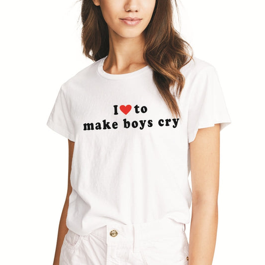 Summer t-shirt with slogans I LOVE TO MAKE BOYS CRY