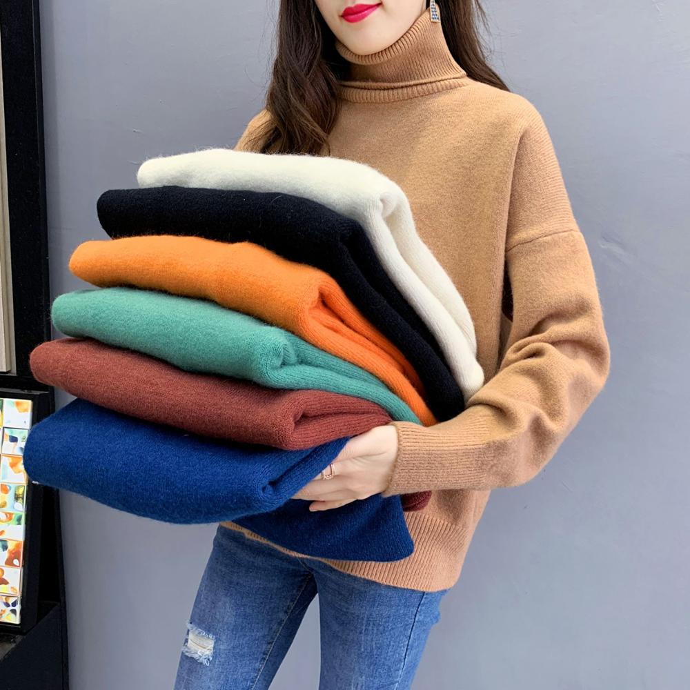 Warm Women's Sweaters Thick Autumn Winter Wool Sweater Oversize