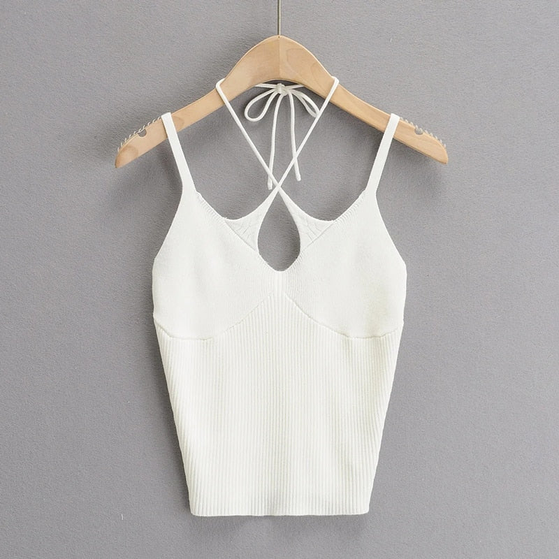 Women Sexy Knit Crop Top Camis Top