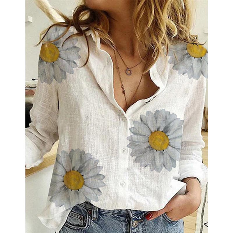 Autumn Long Sleeve Casual Loose Shirt Women Elegant Butterfly