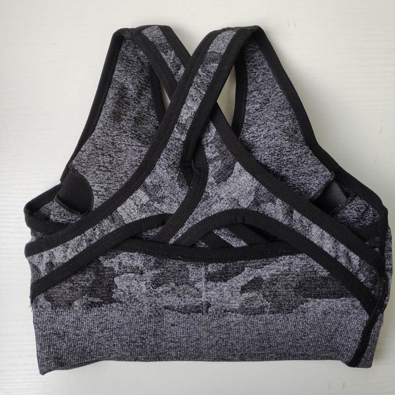 Women Camo Seamless Bra Seamless Sports Bra Padded