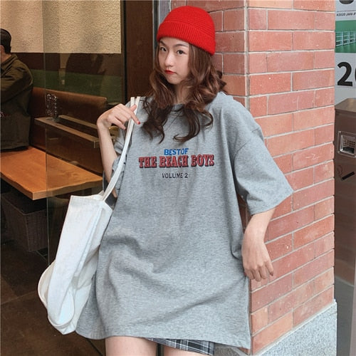 Casual Loose Fashion Basic Letter Printed All Match Oversize