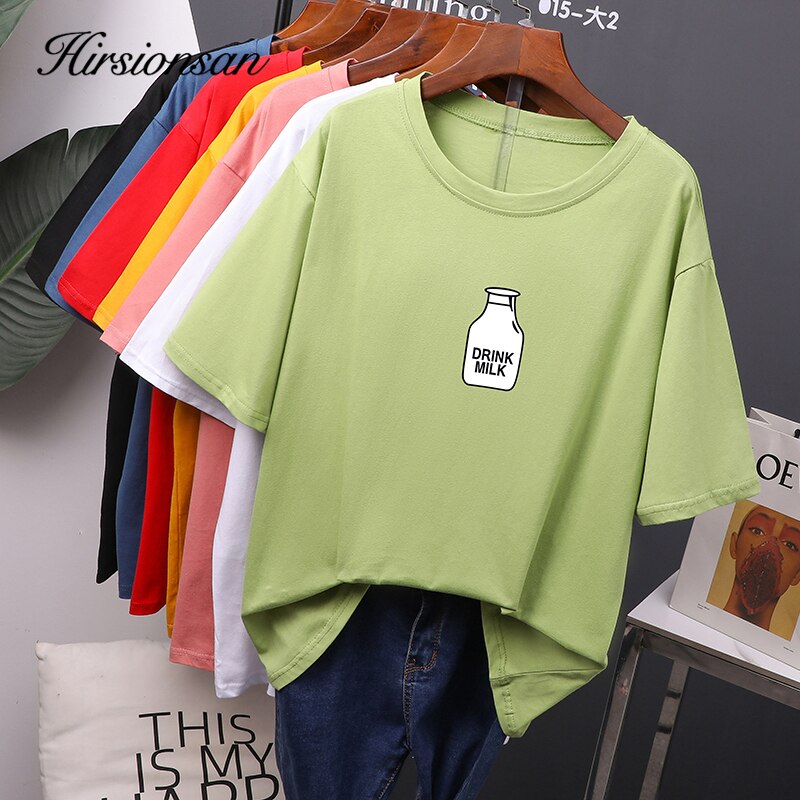 Hirsionsan 7 color Printed T Shirt Women