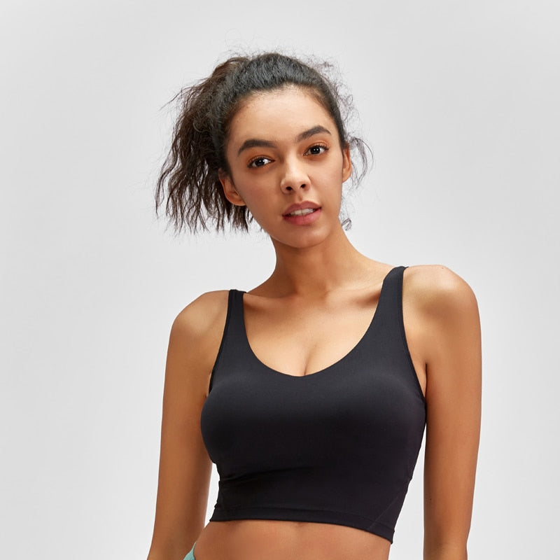 Women Crop Tank with Shelf Built In Bra Workout Top