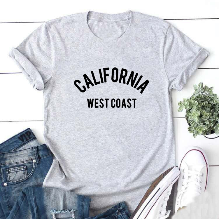 California West Coast Summer T Shirt Women Short Sleeve