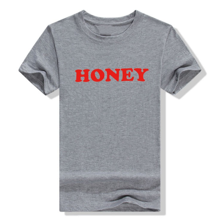 Honey Letter Print T Shirt Women Short Sleeve O Neck Loose Yellow Tshirt Summer Ladies Tee Shirt Tops Clothes Camisetas Mujer