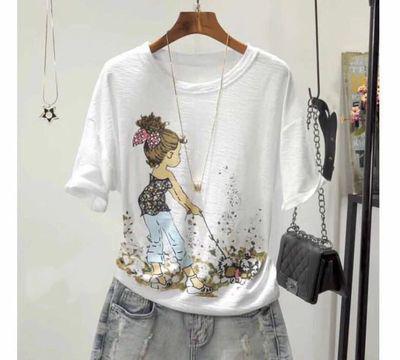 Summer England Style Short Sleeve Tees Tops Cartoon Kawaii