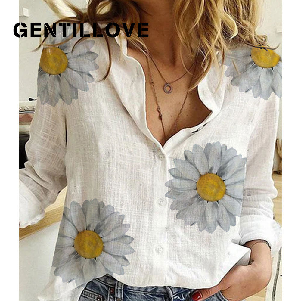 Autumn Long Sleeve Casual Loose Shirt Women Elegant Butterfly