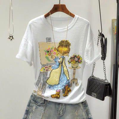 Summer England Style Short Sleeve Tees Tops Cartoon Kawaii